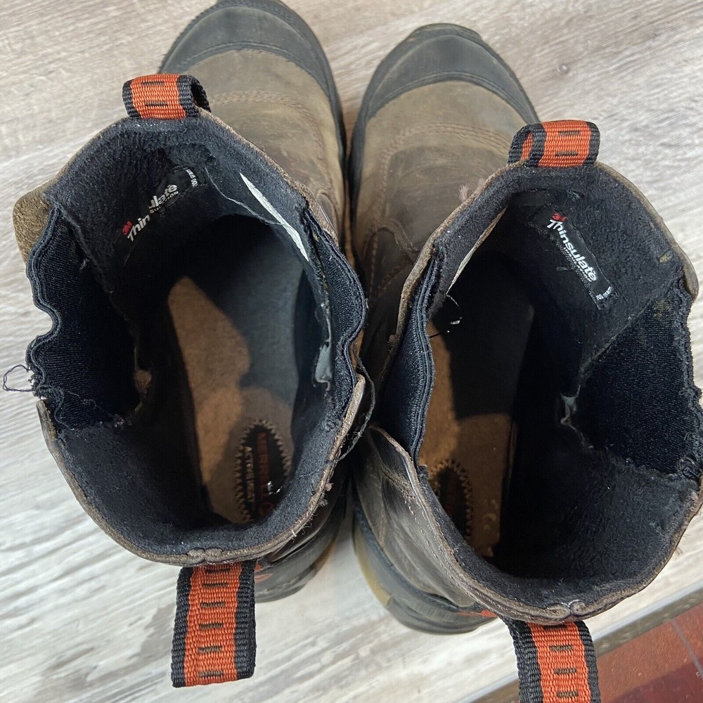 MERRELL Polarand Rove Waterproof Brown Leather Boots Size 11 - Picture 8 of 13